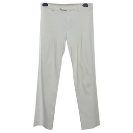 Pantalones Max Mara blancos de algodón