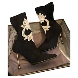 Stivali Alexander McQueen in tessuto neri 38 - Alexander Mcqueen
