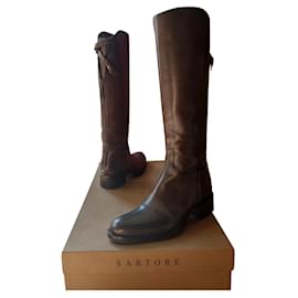 Sartore Reitstiefel aus braunem Leder Gr. 36