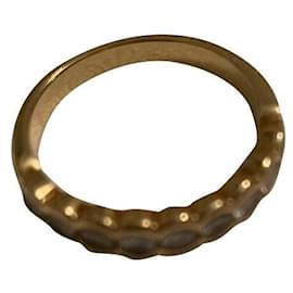 Autre Marque Halbe Allianz Ring aus Gelbgold mit Diamanten