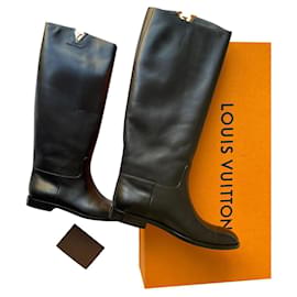 Botas Louis Vuitton Skyline de piel negra 41