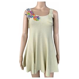 Top de punto Nora Barth Dorado de Viscosa con Lazo y Flor - Autre Marque