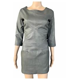Bruuns Bazaar Lederkleid Grau