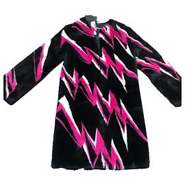 Philipp Plein Abrigo de visón Thunder negro rosa blanco