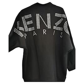 Felpa nera con logo ricamato KENZO - Kenzo