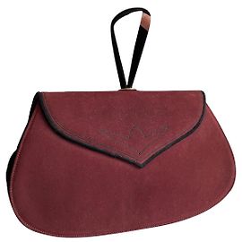Borsa a mano Philippe Model Bordeaux e Nero Alcantara
