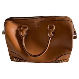 Borsa Ralph Lauren in pelle color caramello