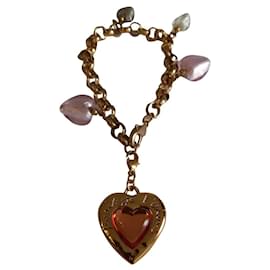 Bracelet Yves Saint Laurent Coeur Paris Je T'aime Doré