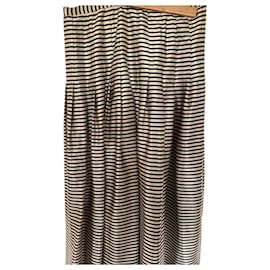 Falda de seda Bordeaux rayas negras y doradas - Autre Marque
