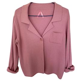 Pink mesh cardigan wool 42 - Autre Marque