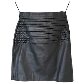 Autre Marque Minifalda de cuero negra Lyubov Paris