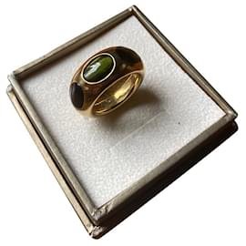 Pomellato Ring Gelbgold Grüne Byzanz Turmalin Granat Größe 56