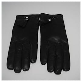 Lancel Premier Flirt Der Klassiker Leder und Kaschmir Handschuhe schwarz