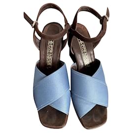 Sandali con zeppa Philippe Model blu jeans