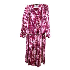 Autre Marque Traje de falda Lori's Azzaro de seda blanco y rojo oscuro
