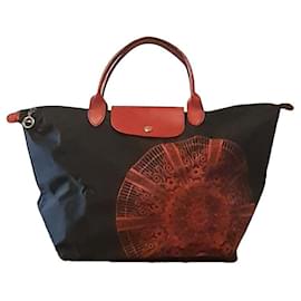 Borsa a mano Longchamp Pliage Blu Navy e Rossa