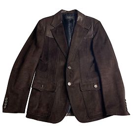 Gucci Wildlederjacke aus Hirschleder braun