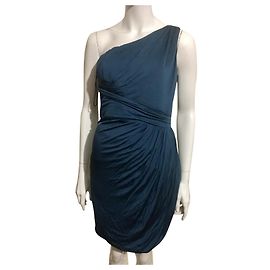 Zac Posen Z Spoke Asy vestito drappeggiato di seta NUOVO