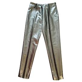 Pantalon slim en laine argenté Yves Saint Laurent