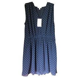 Burberry Tres Jolie Seidencrepe Kleid marineblau