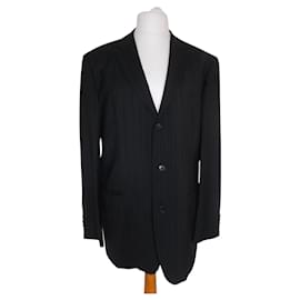 Giacca Blazer Hugo Boss in lana blu navy gessata