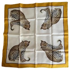 Foulard quadrato in seta motivo ghepardo 80x80 - Autre Marque