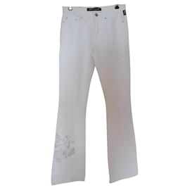 Pantalones acampanados Versace de algodón blanco