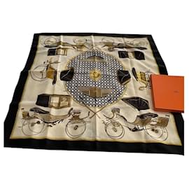 Hermès Seidenschal schwarz weiß