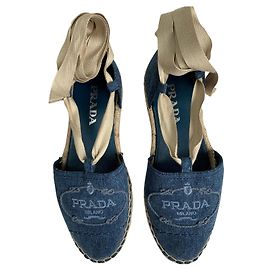Prada Espadrilles Hellblau Baumwolle Größe 37