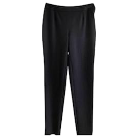 Pantalones rectos Chanel de lana negro antracita