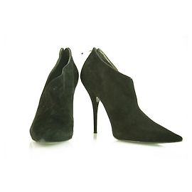 Casadei Stivaletti con tacco alto in camoscio nero con punta a punta e cerniera posteriore Scarpe sz 10