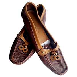 Mocassini Louis Vuitton Pelle Marrone Cognac Taglia 38