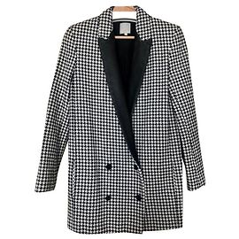 Abrigo de algodón estampado pata de gallo negro Pablo De Gerard Darel