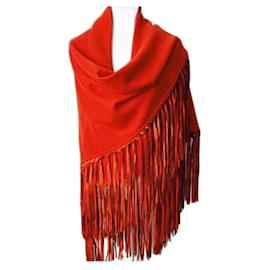 Poncho Hermès Arancione in Cashmere e Lana