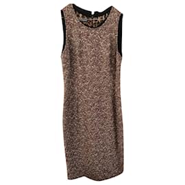 Dolce & Gabbana Wollkleid braun mit Leopardenfutter