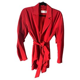 Pantalones Max Mara de seda rojos