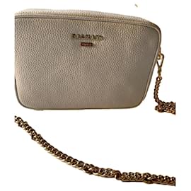 Borsa Balmain reversibile in pelle bianca
