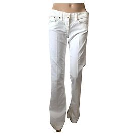 Jeans Elisabetta Franchi Bianchi in Denim Taglia M