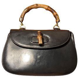 Gucci Bamboo Handtasche aus schwarzem Leder