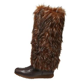 Tosca Blu - Yeti Moon Boots aus braunem Leder und Kunstpelz