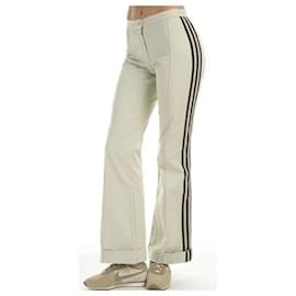 ADIDAS - VERY RARE - Klassische ecrufarbene Side Street Hose 3 Taillenbänder 38