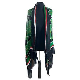 Estola Diane Von Furstenberg de viscosa y modal negro blanco rojo verde