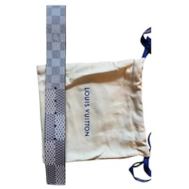 Cintura reversibile Louis Vuitton in pelle azzurro chiaro