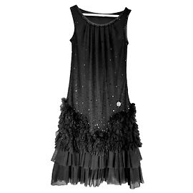 Vestido de fiesta negro John Galliano con perlas y lentejuelas