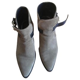 Botines Isabel Marant de piel color caqui 38