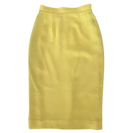 Kenzo Falda tubo de lana amarillo limón T.34-36