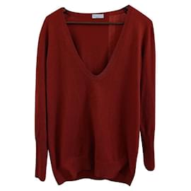 Brunello Cucinelli Kaschmir Pullover tiefer V-Ausschnitt Orange