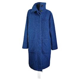 Abrigo Ganni Washington St. Azul Lana y Poliéster
