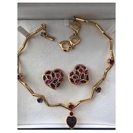 Yves Saint Laurent Collier et Boucles d'oreilles Dorés
