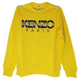 Kenzo besticktes gelbes Baumwollsweatshirt
